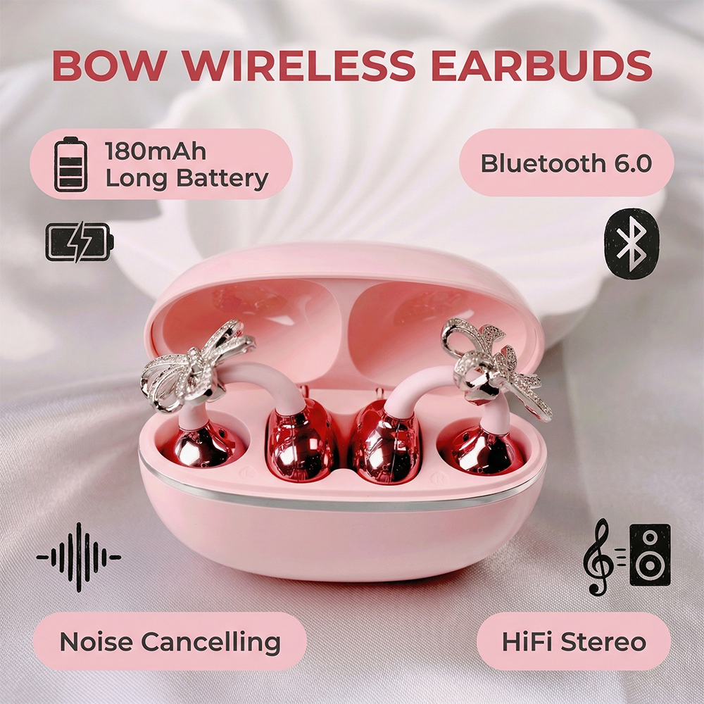 Party Games Mobile - Earphone Bluetooth Bergaya dengan Earpiece Berbentuk