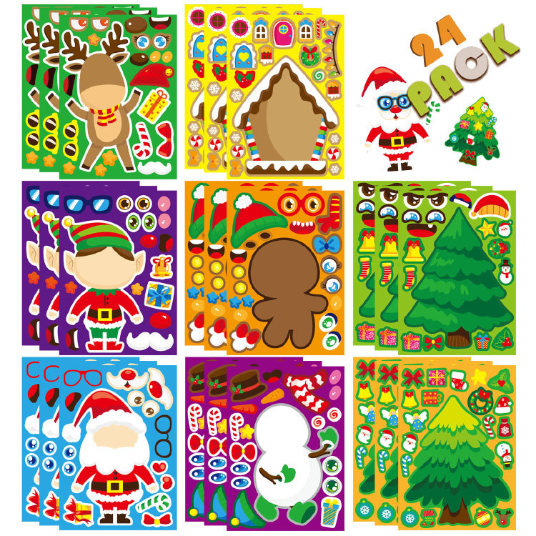 Party Games Instagram - Stiker Puzzle Natal Kawaii Kartun Santa