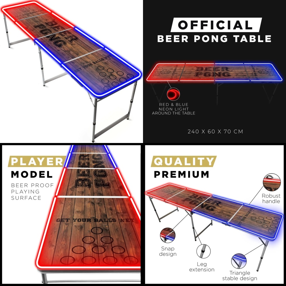 Meja Beer Pong Lipat Portabel  - Party Games College ulasan dan harga